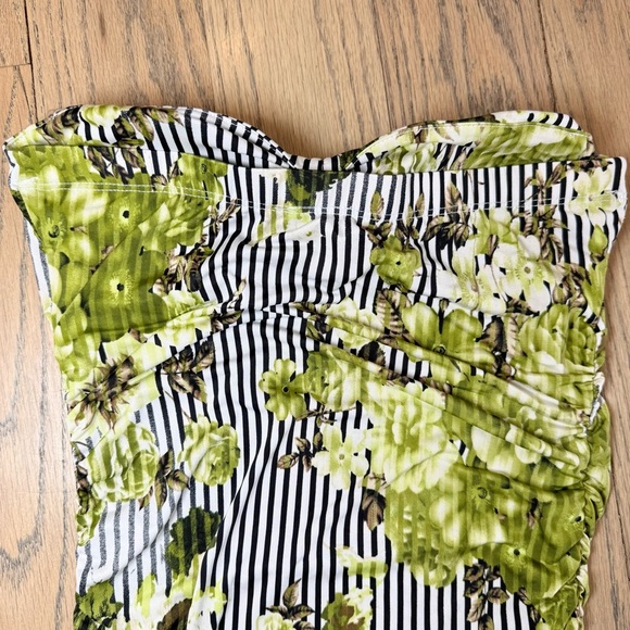 Janice Women’s Floral and Striped Padded Breast Tube Top Size Large - Picture 8 of 13